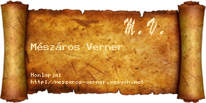 Mészáros Verner névjegykártya